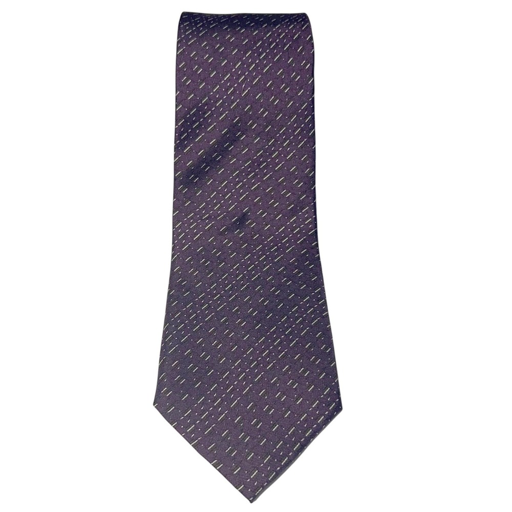 Harry & Sons Geometric Silk Tie Purple Made In Italy Traditional Size‎